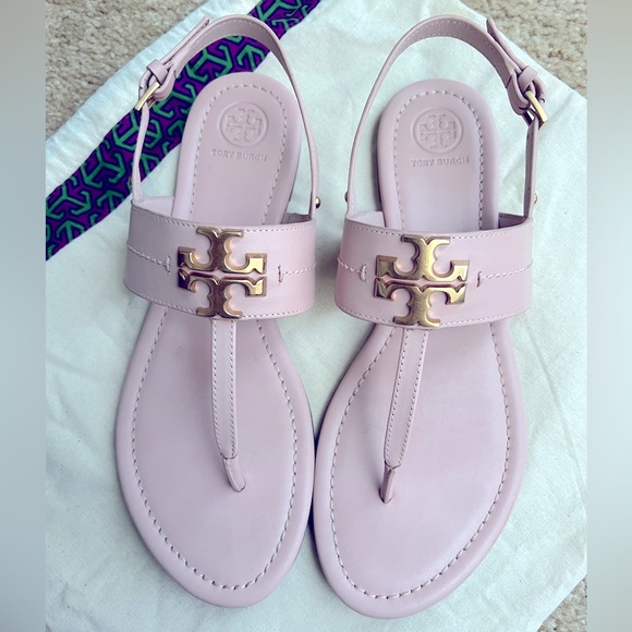 Tory Burch Everly T strapped flat thong sandal, light pink, size 9 - Picture 4 of 5